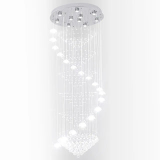 ZOWALA - Modern Spiral Crystal Chandelier Pendant Light Stairwell Image - 5