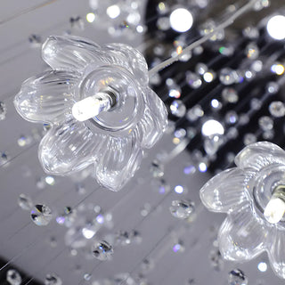 ZOWALA - Modern Spiral Crystal Chandelier Pendant Light Stairwell Image - 7