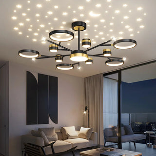 ZOWALA - Modern Star Black Gold Circular Ceiling Light
