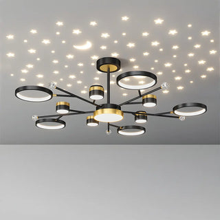 ZOWALA - Modern Star Black Gold Circular Ceiling Light