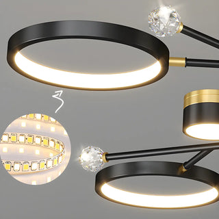 ZOWALA - Modern Star Black Gold Circular Ceiling Light