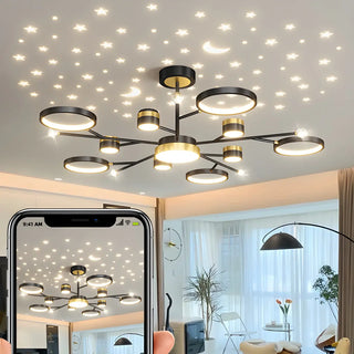 ZOWALA - Modern Star Black Gold Circular Ceiling Light