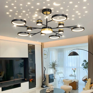 ZOWALA - Modern Star Black Gold Circular Ceiling Light
