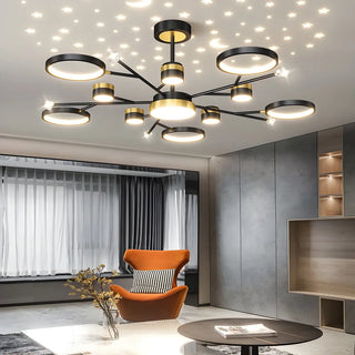 ZOWALA - Modern Star Black Gold Circular Ceiling Light