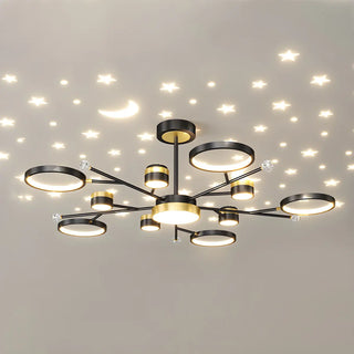 ZOWALA - Modern Star Black Gold Circular Ceiling Light