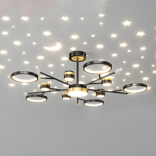 ZOWALA - Modern Star Black Gold Circular Ceiling Light