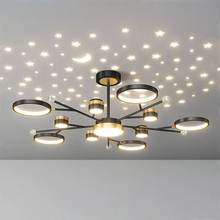 ZOWALA - Modern Star Black Gold Circular Ceiling Light