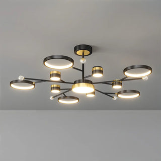 ZOWALA - Modern Star Black Gold Circular Ceiling Light