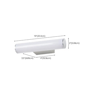 Modern Cylindrical White LED Bathroom Vanity Light Zawala #size