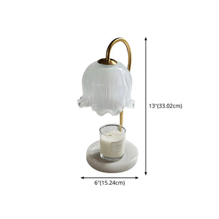 Elegant Floral Glass Shade Candle Melt Decor Table Lamp Zawala #size