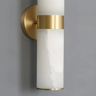 ZOWALA - Modern Stone Cylinder Brass Vanity Light Image - 10