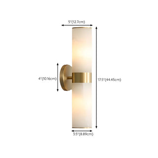 ZOWALA - Modern Stone Cylinder Brass Vanity Light #size