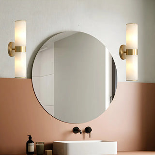 ZOWALA - Modern Stone Cylinder Brass Vanity Light Image - 2