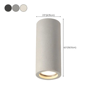 Entrance Simple Grey Stone Cylinder Flush Mount Light Zawala Image - 18