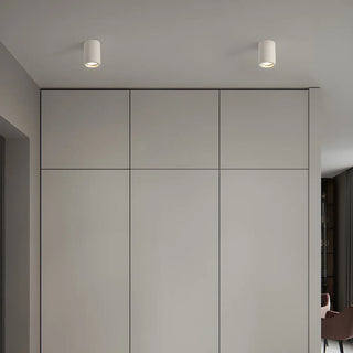Entrance Simple Grey Stone Cylinder Flush Mount Light Zawala Image - 3