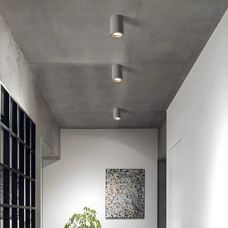 Entrance Simple Grey Stone Cylinder Flush Mount Light Zawala Image - 4