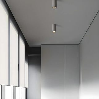 Entrance Simple Grey Stone Cylinder Flush Mount Light Zawala Image - 5