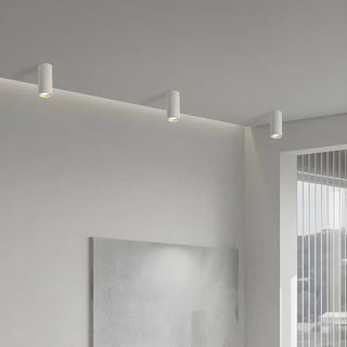 Entrance Simple Grey Stone Cylinder Flush Mount Light Zawala Image - 6