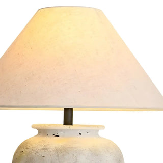 Elegant White Cone Fabric Shade Jar Bedside Table Lamp Zawala Image - 7