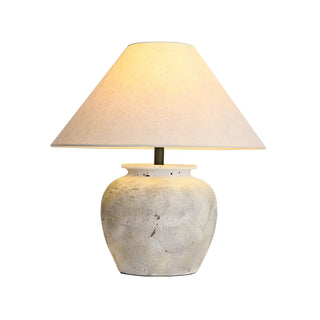 Elegant White Cone Fabric Shade Jar Bedside Table Lamp Zawala Image - 8