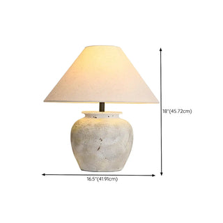 Elegant White Cone Fabric Shade Jar Bedside Table Lamp Zawala #size