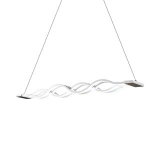 Linear Wave LED Acrylic White Large Island Chandelier Image - 4