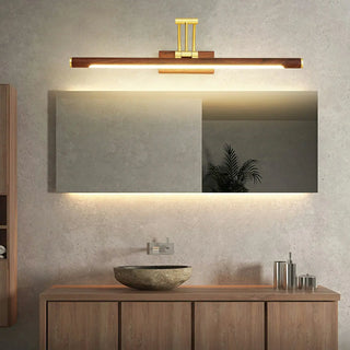Adjustable Brown Linear Modern LED Metal Vanity Light Zowala Image - 2