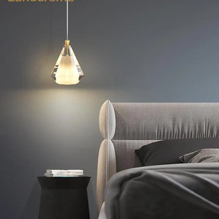 ZOWALA - Modern Teardrop Clear Crystal Bedroom Pendant Light Image - 1