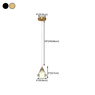 ZOWALA - Modern Teardrop Clear Crystal Bedroom Pendant Light #size