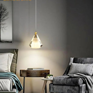 ZOWALA - Modern Teardrop Clear Crystal Bedroom Pendant Light Image - 2