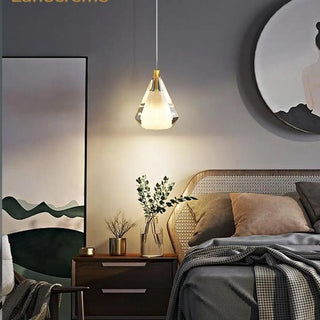 ZOWALA - Modern Teardrop Clear Crystal Bedroom Pendant Light Image - 3