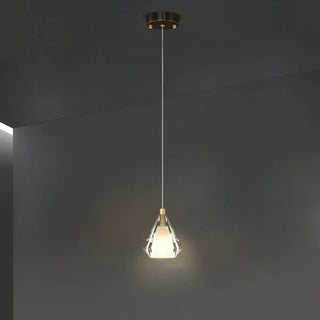 ZOWALA - Modern Teardrop Clear Crystal Bedroom Pendant Light Image - 5