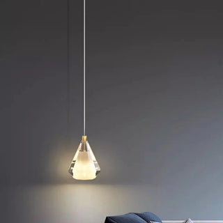 ZOWALA - Modern Teardrop Clear Crystal Bedroom Pendant Light Image - 6