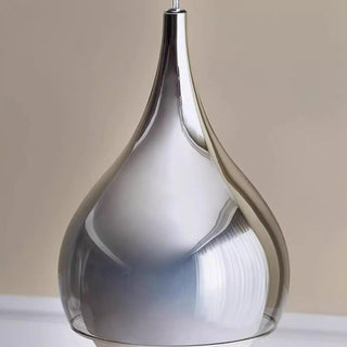 ZOWALA - Modern Bedroom White Glass Teardrop Chrome Pendant Light Image - 8