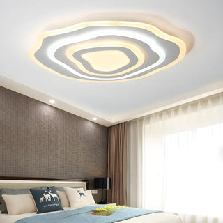 Ultra Thin White Ripple LED Flush Mount Ceiling Light Zawala Image - 1