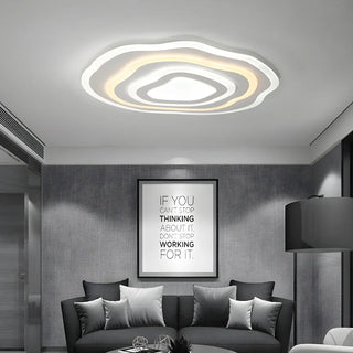 Ultra Thin White Ripple LED Flush Mount Ceiling Light Zawala Image - 3