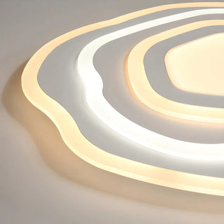 Ultra Thin White Ripple LED Flush Mount Ceiling Light Zawala Image - 5