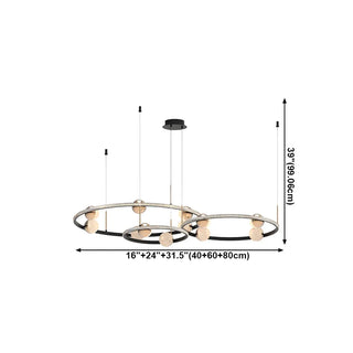 Nordic Creative Circle Globe Living Room Black Chandelier Image - 18
