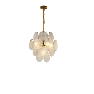 ZOWALA - Green Round Glass Small Tiered Living Room Chandelier Image - 4
