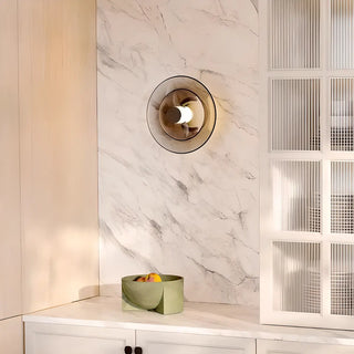 Modern Tiered Design Geometric Glass Wall Sconce Zawala Image - 1