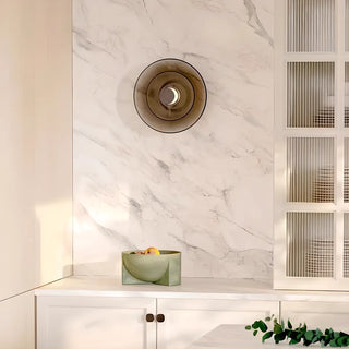 Modern Tiered Design Geometric Glass Wall Sconce Zawala Image - 2