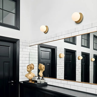Textured Glass White Globe Vanity Light Fixture Zawala Image - 3