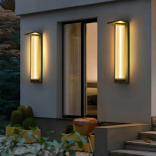 Geometric Modern Black Acrylic Exterior Wall Lamp Zawala Image - 1