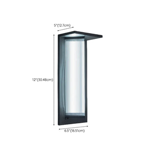 Geometric Modern Black Acrylic Exterior Wall Lamp Zawala #size