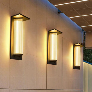 Geometric Modern Black Acrylic Exterior Wall Lamp Zawala Image - 7