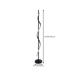 Simple LED Twist Black Metal Modern Floor Lamp Zawala #size