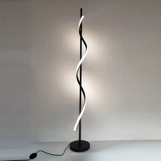 Simple LED Twist Black Metal Modern Floor Lamp Zawala Image - 2