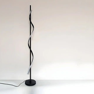 Simple LED Twist Black Metal Modern Floor Lamp Zawala Image - 3