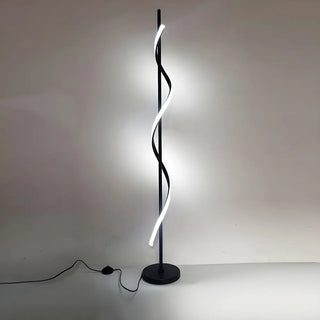 Simple LED Twist Black Metal Modern Floor Lamp Zawala Image - 4