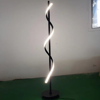 Simple LED Twist Black Metal Modern Floor Lamp Zawala Image - 7